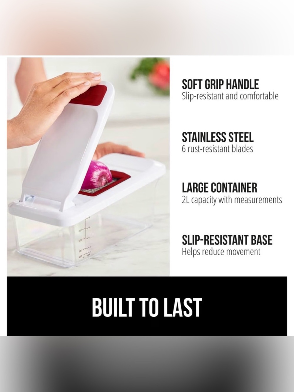 New GORILLA GRIP Heavy Duty 12-in-1 Vegetable Chopper